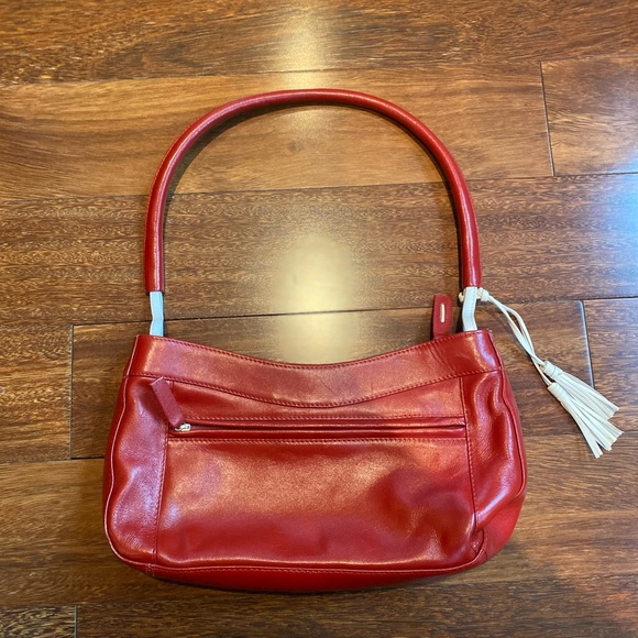 Red Derek Alexander leather shoulder purse - Picture 4 of 8